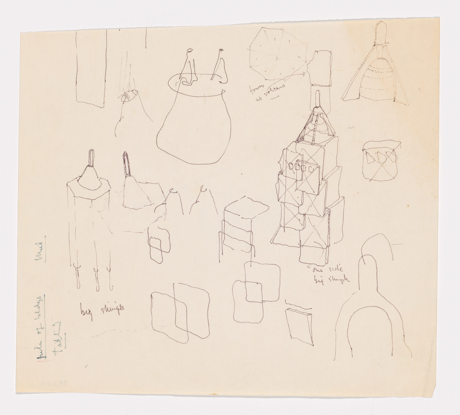 Eric Owen Moss. Fun House, San Fernando Valley, CA (Sketches). 1980