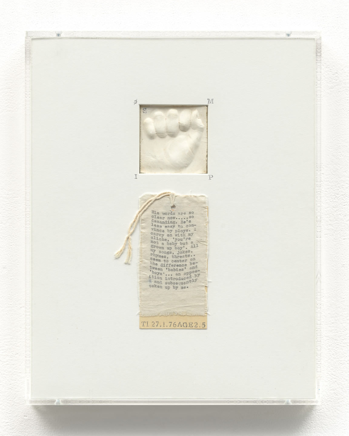 Mary Kelly. Post-Partum Document: Documentation IV, Transitional Objects, Diary and Diagram (prototype). 1976/2015