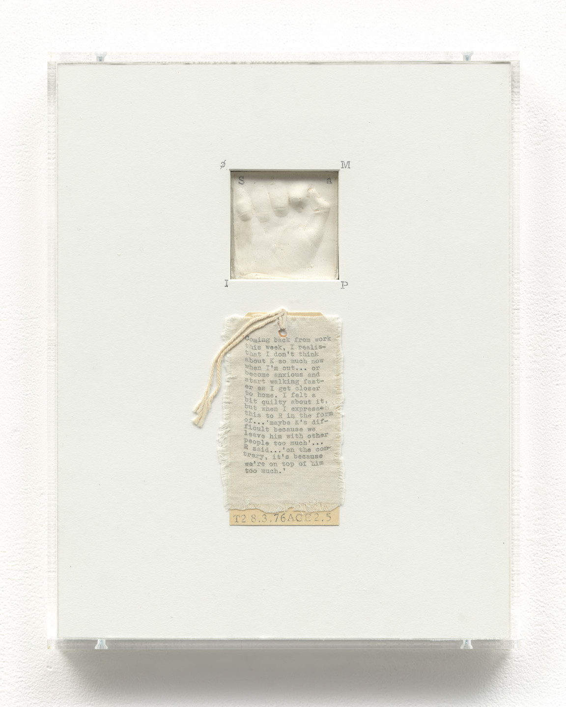 Mary Kelly. Post-Partum Document: Documentation IV, Transitional Objects, Diary and Diagram (prototype). 1976/2015