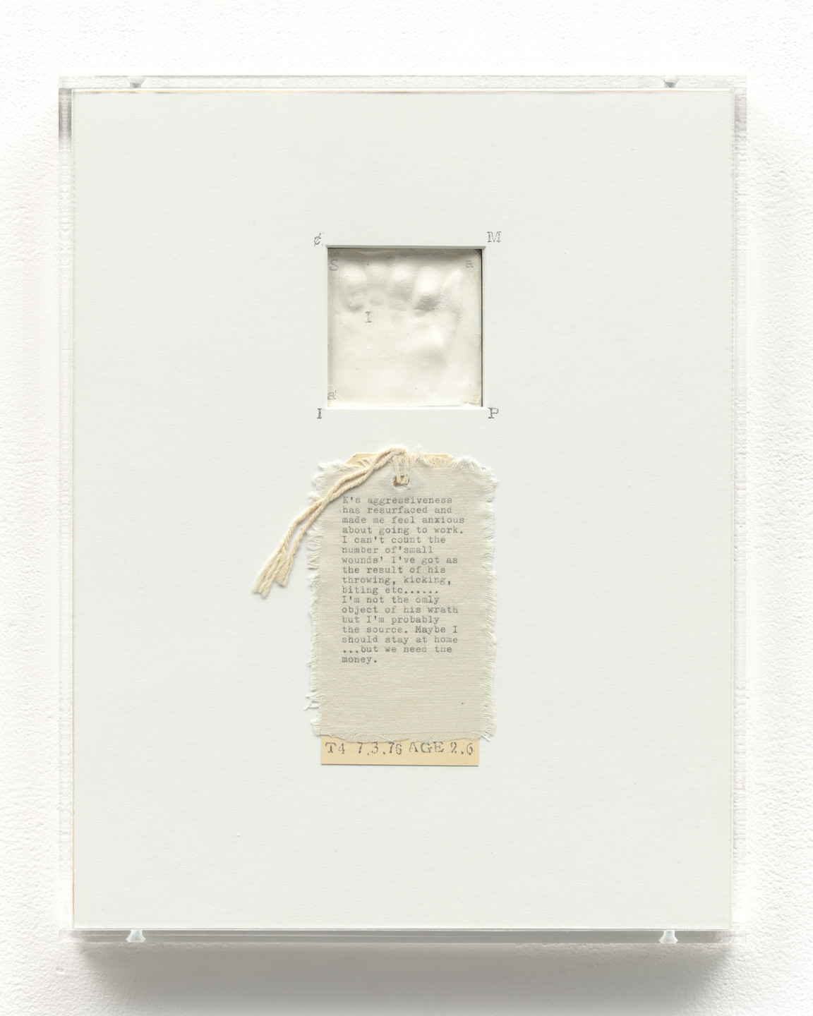 Mary Kelly. Post-Partum Document: Documentation IV, Transitional Objects, Diary and Diagram (prototype). 1976/2015
