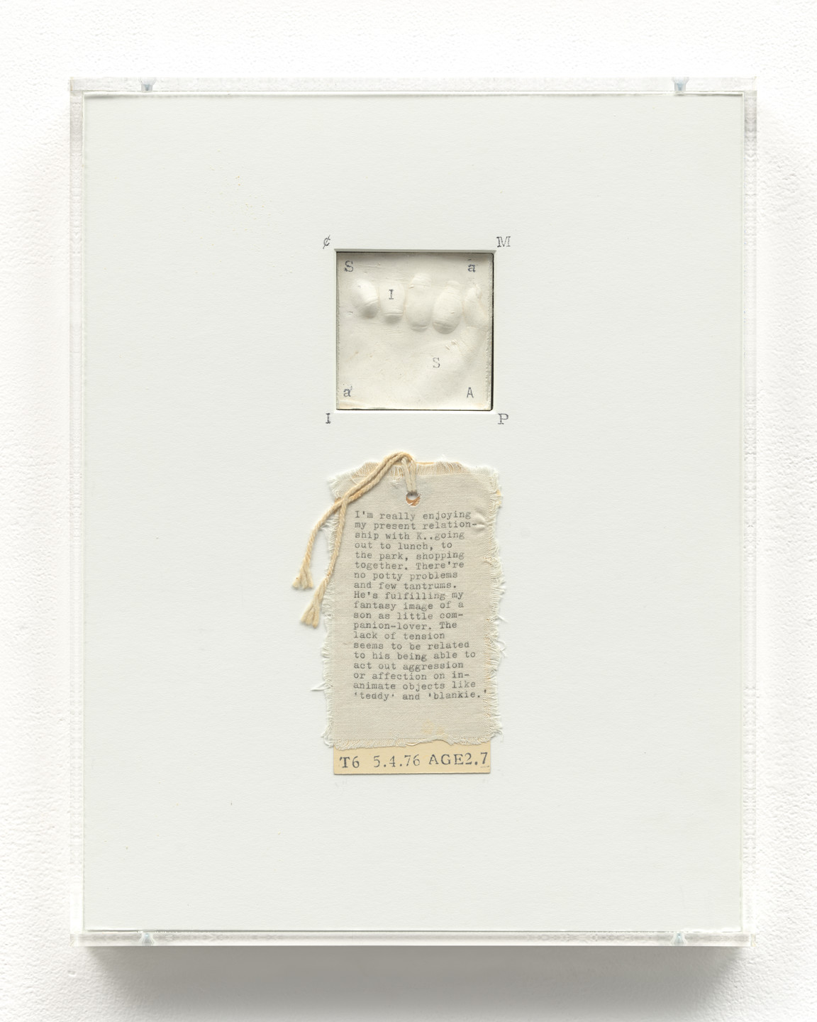 Mary Kelly. Post-Partum Document: Documentation IV, Transitional Objects, Diary and Diagram (prototype). 1976/2015