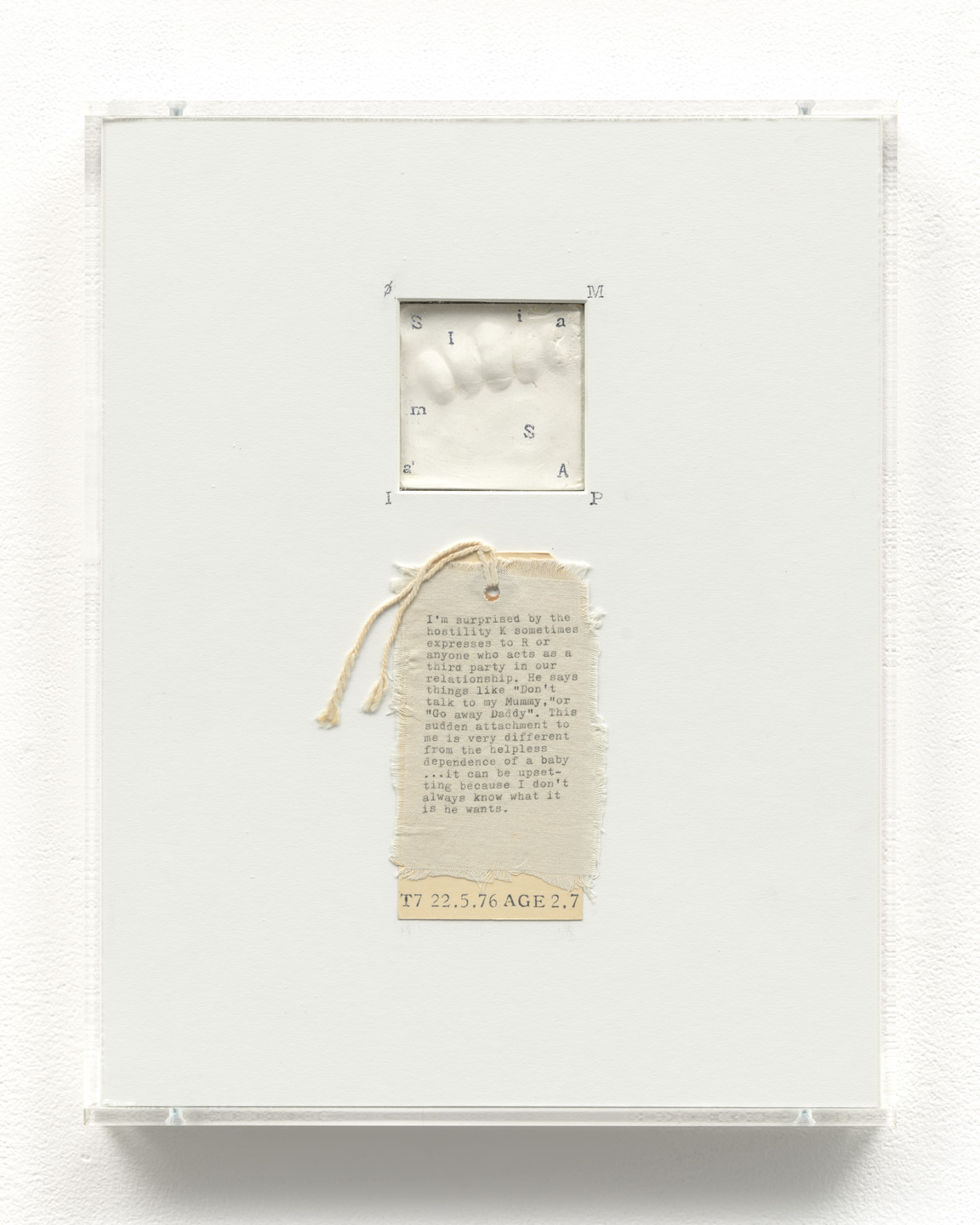 Mary Kelly. Post-Partum Document: Documentation IV, Transitional Objects, Diary and Diagram (prototype). 1976/2015