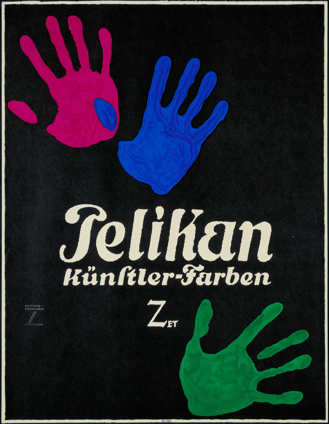 Ludwig Hohlwein. Pelikan Künstler-Farben Zet (Pelikan artist’s paints). c. 1925