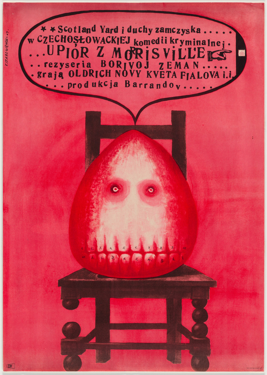 Franciszek Starowieyski. Upior z Morrisville (The Phantom of Morrisville) (Poster for the Czechoslovakian film directed by Borivoj Zeman). 1967