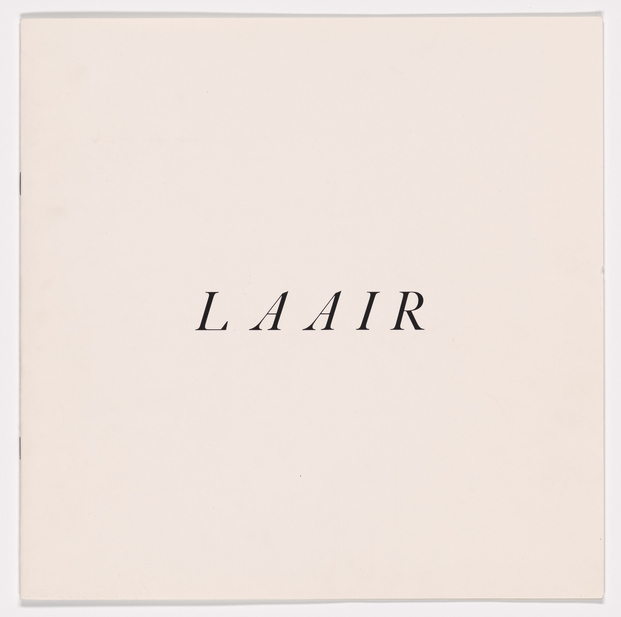 Bruce Nauman. L A Air from Artists & Photographs