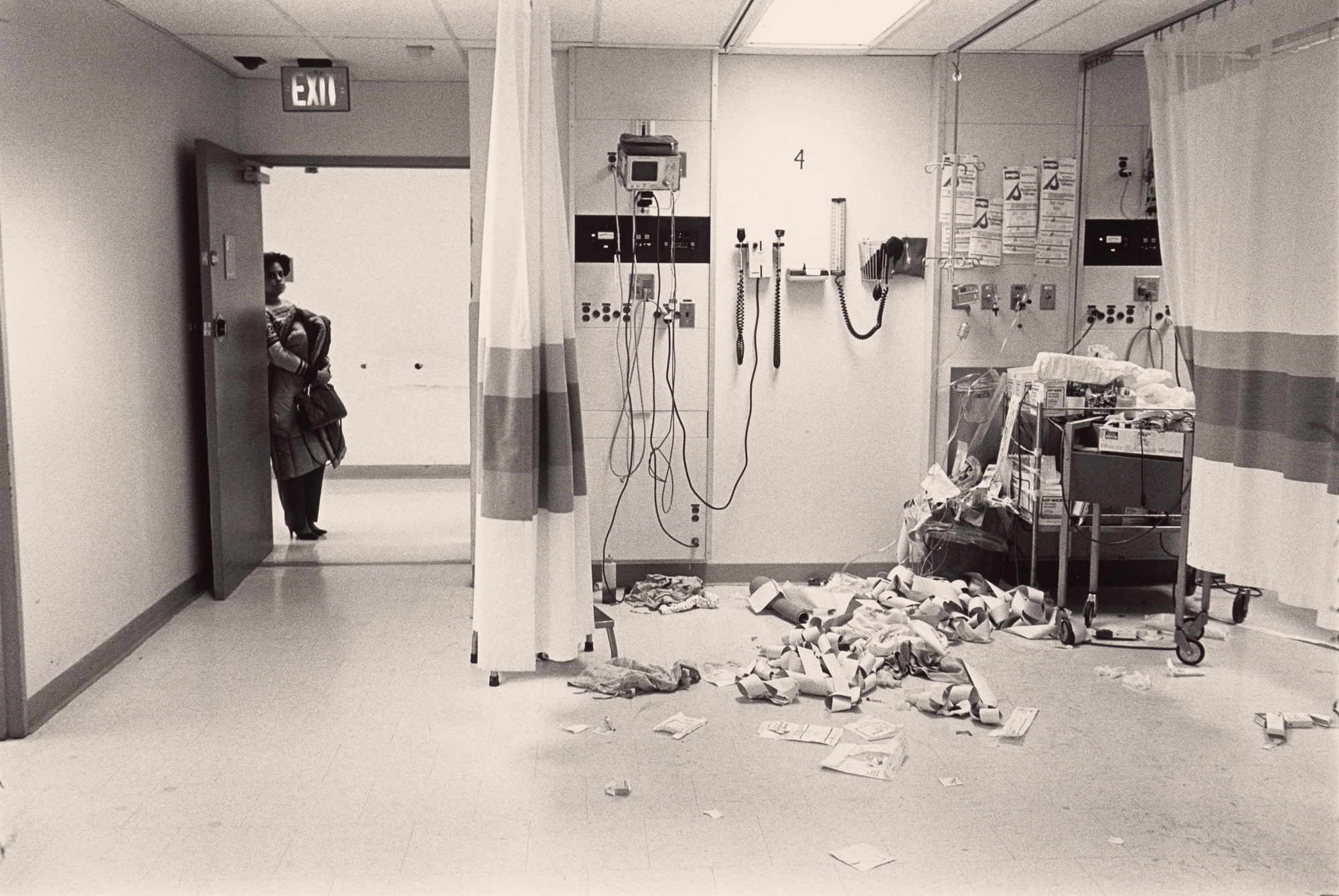 Sylvia Plachy. After a heart attack, Booth Memorial Hospital, New York. 1983