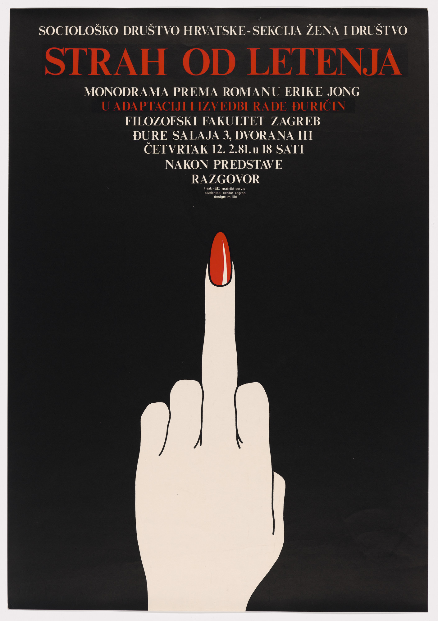 Mirko Ilić. Erica Jong: Strah od letenja (Fear of Flying)