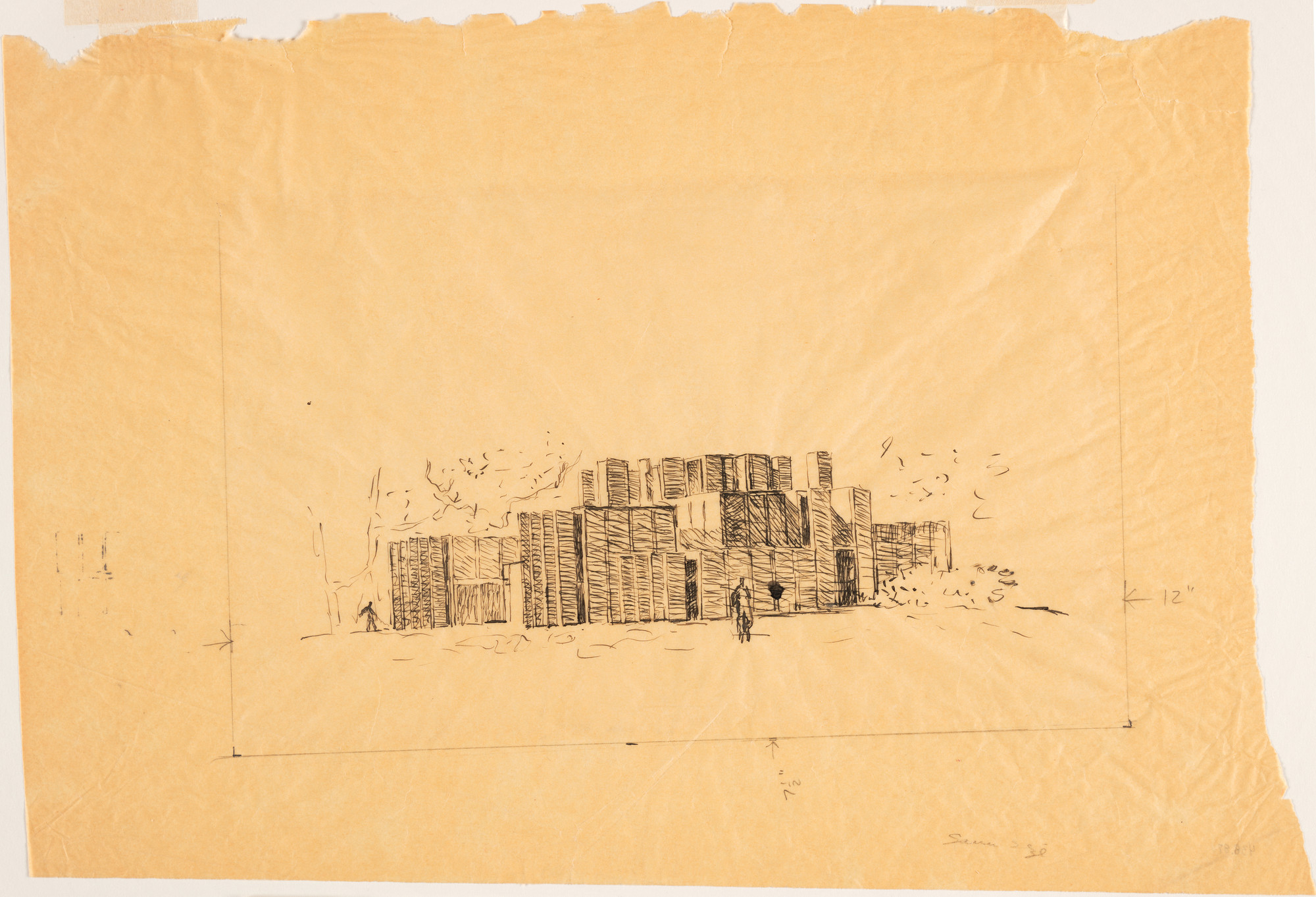 Louis I. Kahn. Mr. and Mrs. Lawrence Morris House, Mount Kisco, New York, Perspective. 1958