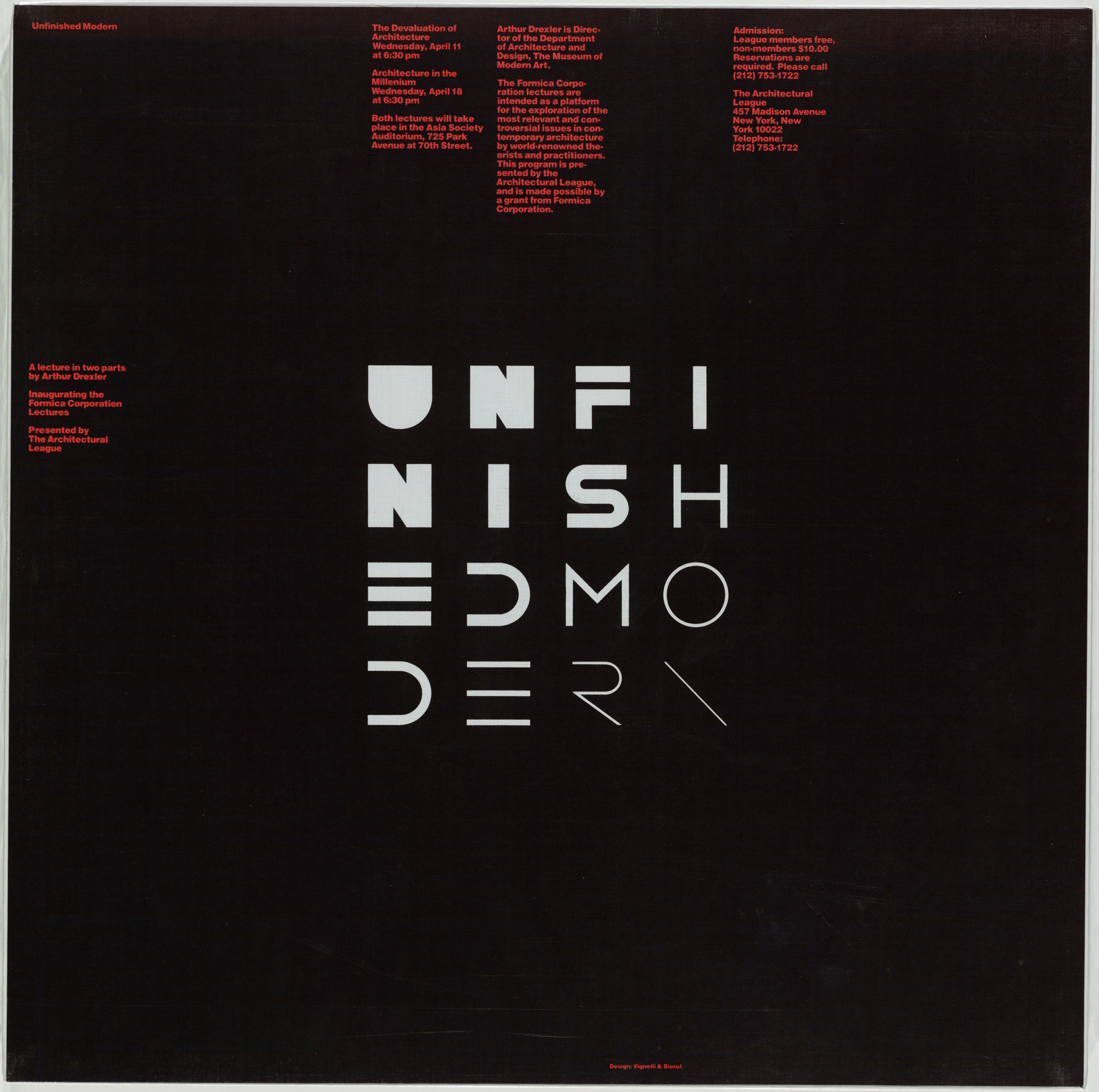 Massimo Vignelli. Unfinished Modern