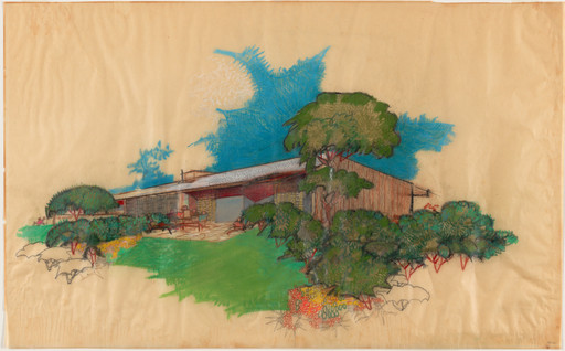 Miller House, Norristown, Pennsylvania 
Rear patio, exterior perspective