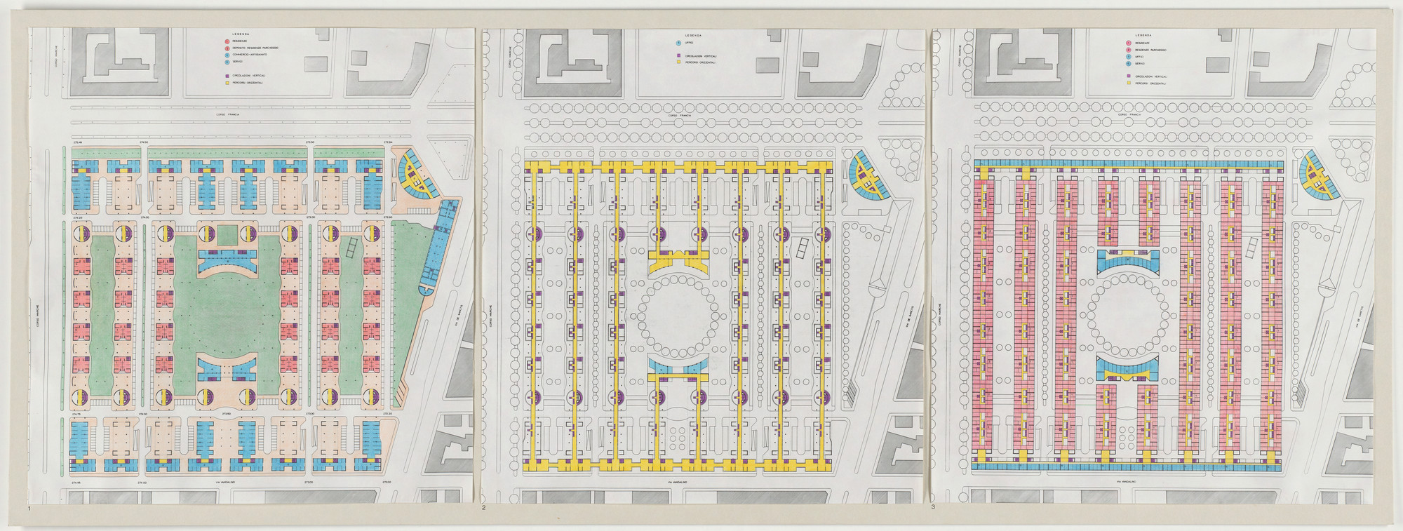 Mario Botta. Urban Housing, Turin, Italy, Plan