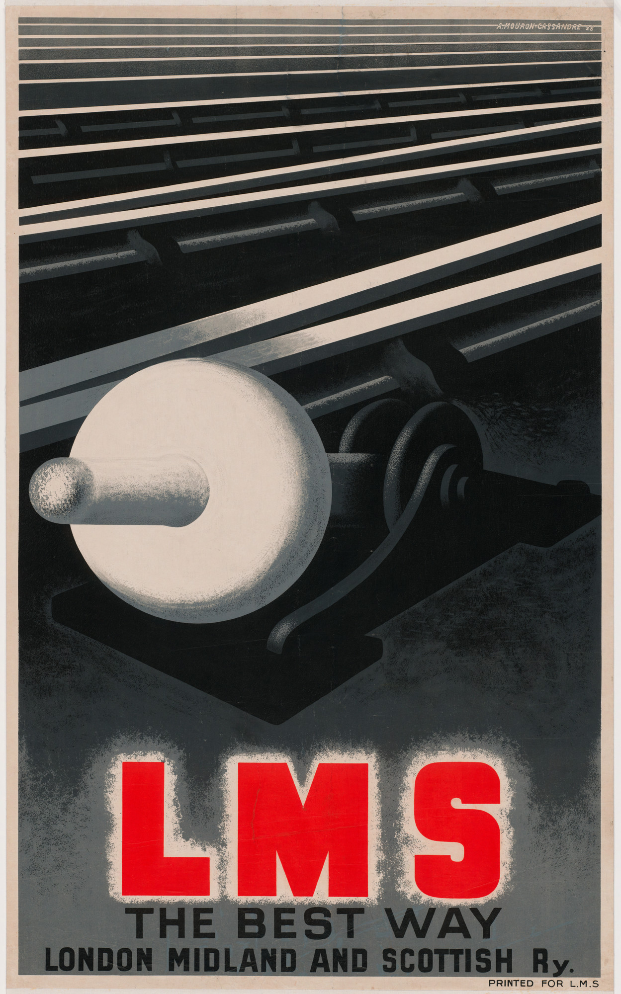L.M.S Best Way カッサンドル リトグラフ アートポスター A. M. Cassandre. LMS The Best Way, London Midland and Scottish Ry