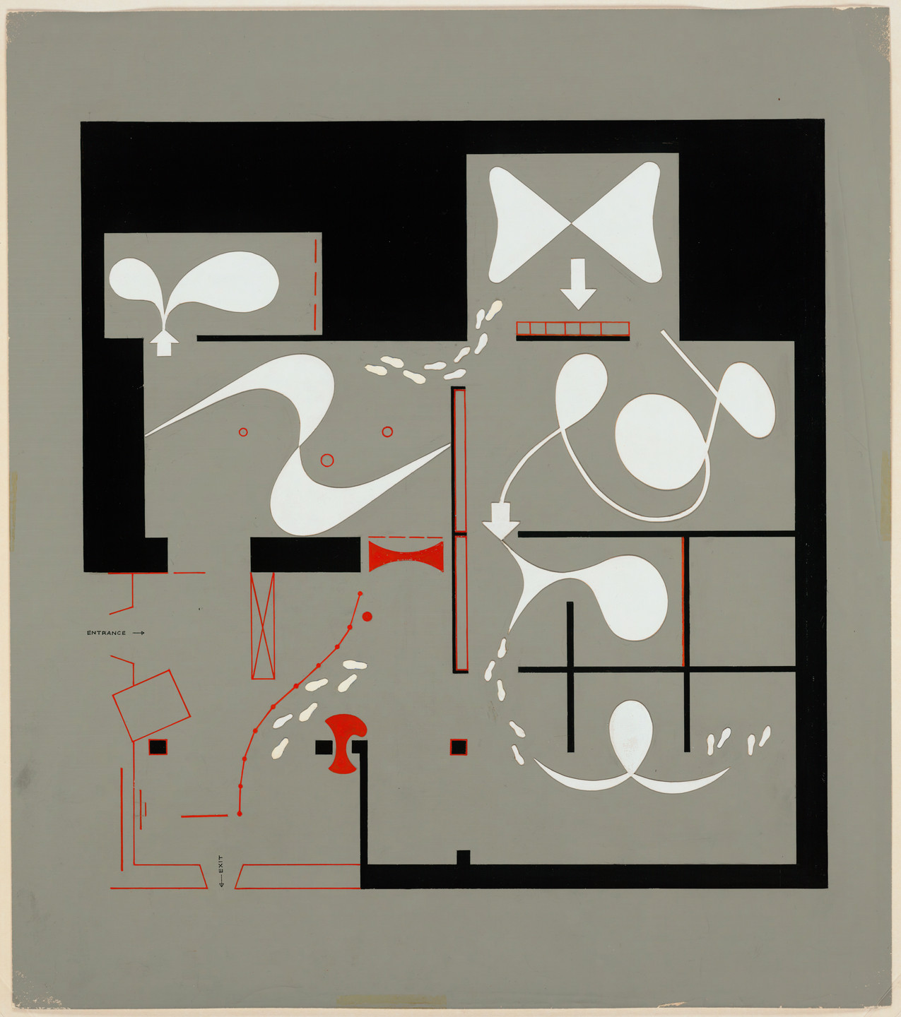 Herbert Bayer. Floor plan for the exhibition &#34;Bauhaus 1919-1928,&#34; The Museum of Modern Art, New York, December 7, 1938-January 30, 1939. 1938