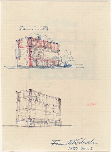 Study for an Office Building, project
Tokyo, Japan
Exterior perspective