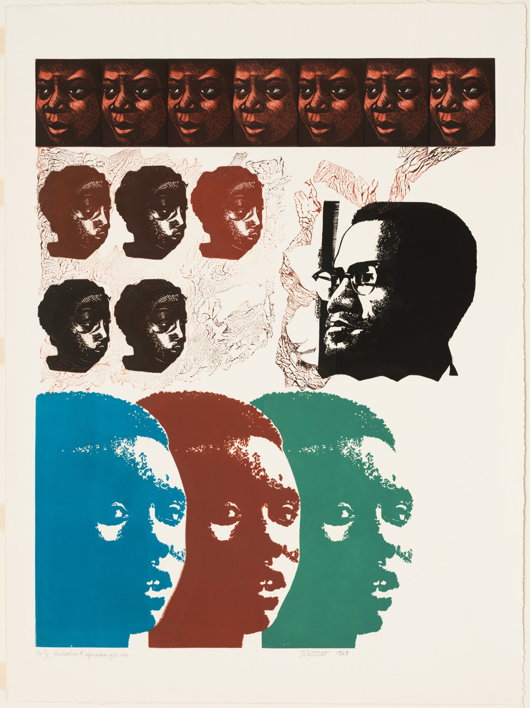 Elizabeth Catlett. Malcolm X Speaks for Us. 1969
