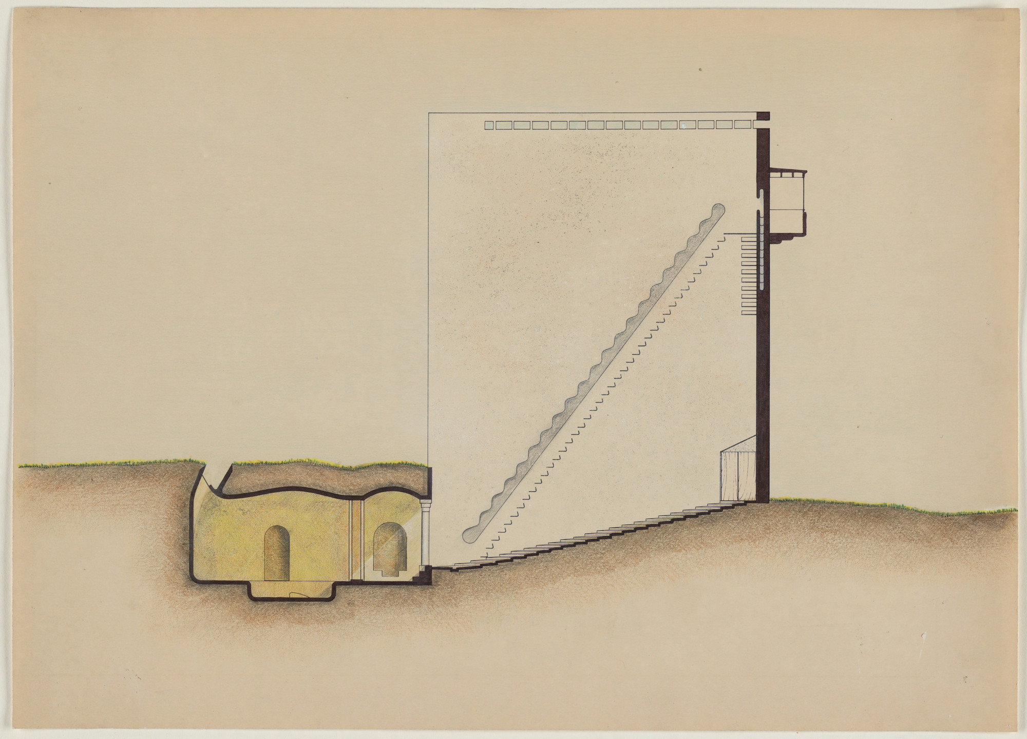 Emilio Ambasz. Casa de Retiro Espiritual, Córdoba, Spain, Section. 1979