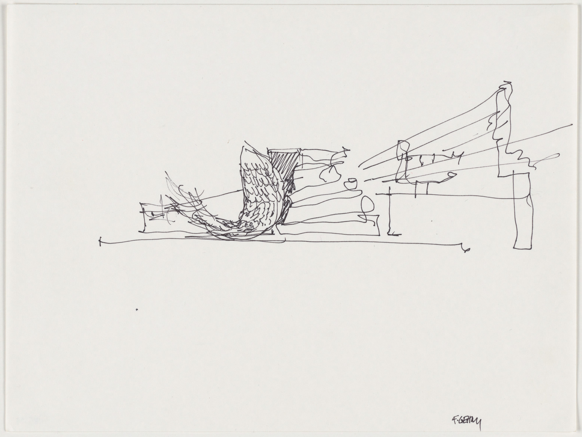 Frank O. Gehry. Sketch for Fishdance Restaurant, Kobe, Japan