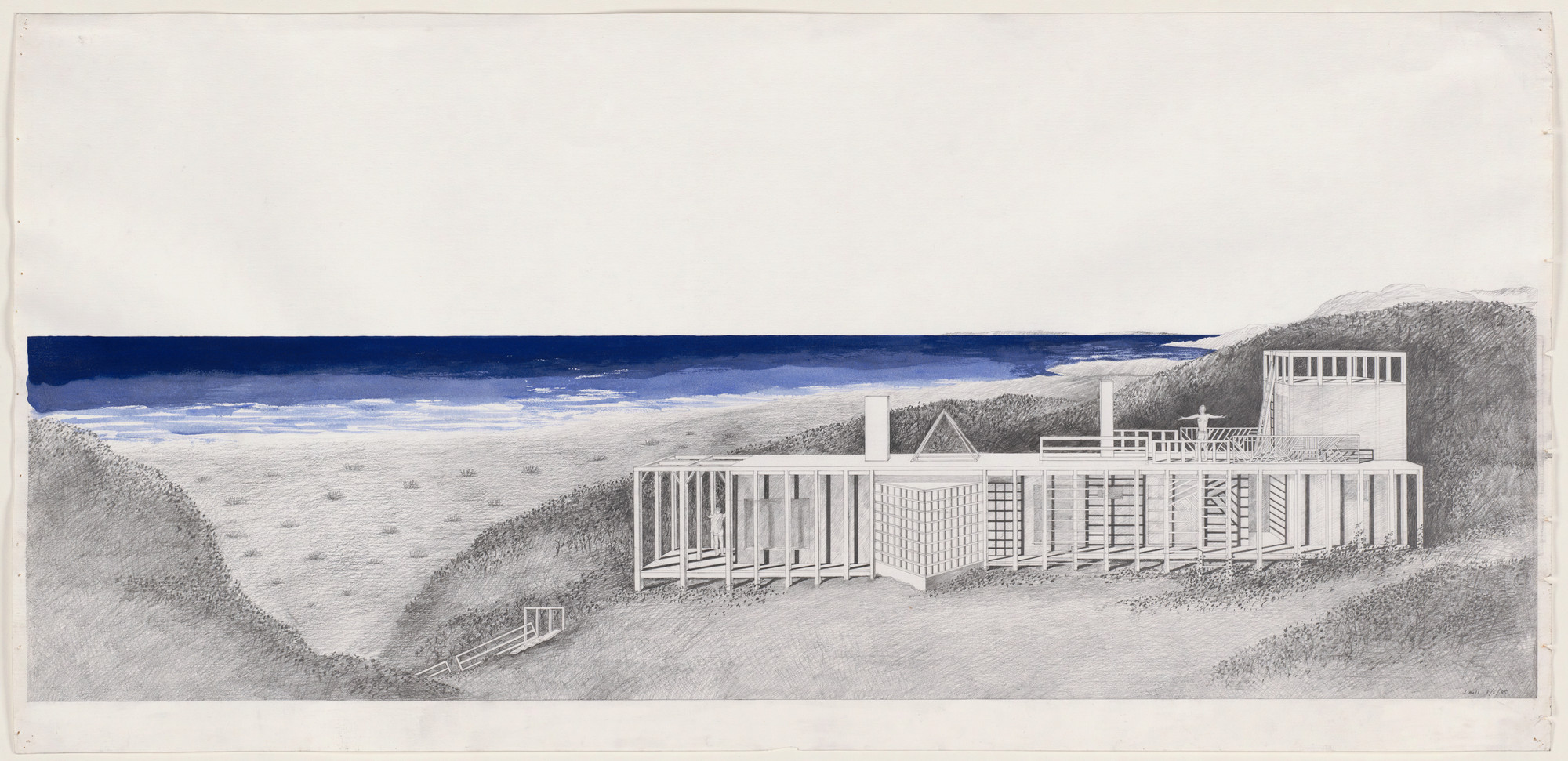 Steven Holl. Berkowitz House
Martha's Vineyard, Massachusetts
Exterior perspective