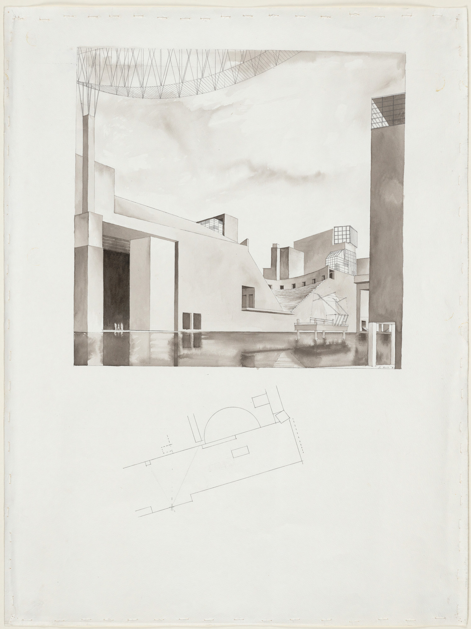 Steven Holl. Porta Vittoria, project, Milan, Italy, Water basin ...