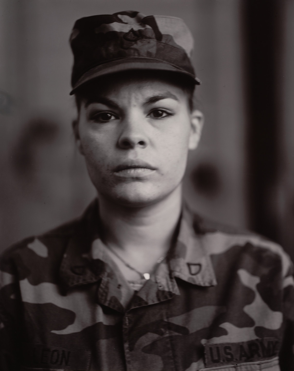 Judith Joy Ross. P.F.C. Maria I. Leon, U.S. Army Reserve, On Red Alert, Gulf War. 1990