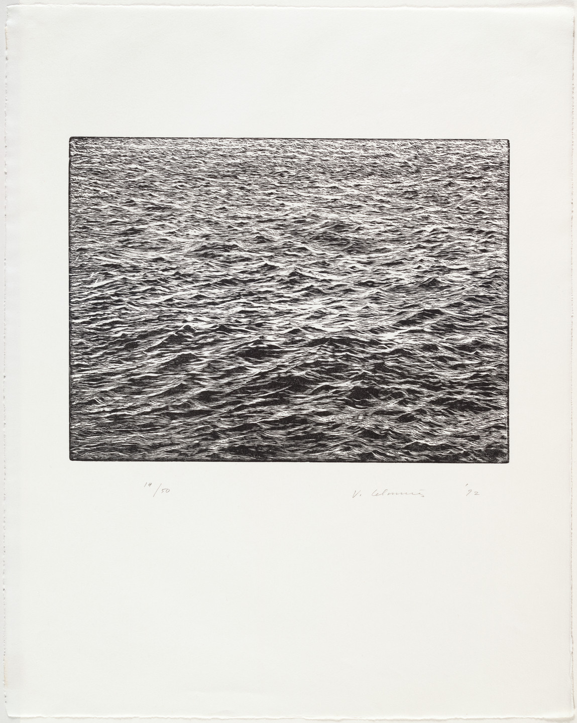 Vija Celmins. Ocean Surface Woodcut 1992. 1992