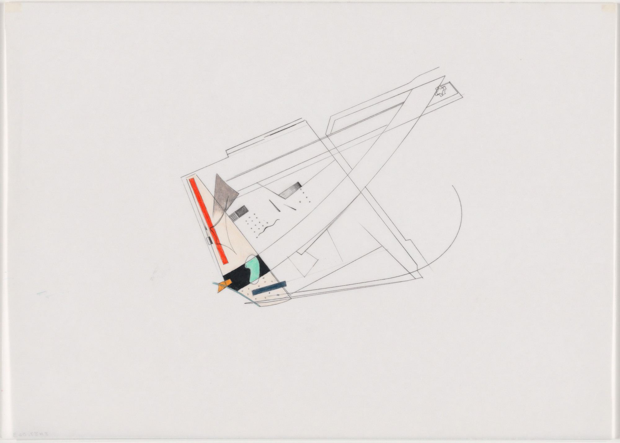 Kostabi Upheaval 1982 直筆原画 Zaha Hadid. Parc de la Villette Project, Paris, France. 1982-83 | MoMA