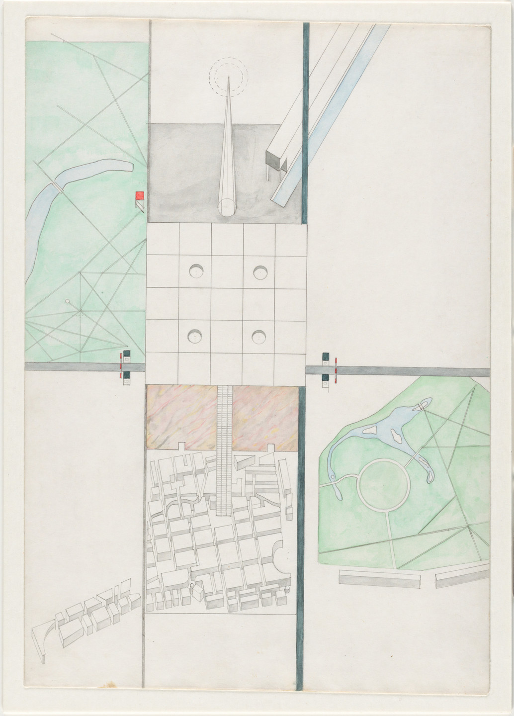 Rem Koolhaas, Elia Zenghelis, Madelon Vriesendorp, Zoe Zenghelis. Exodus, or the Voluntary Prisoners of Architecture: The Central Area. 1972