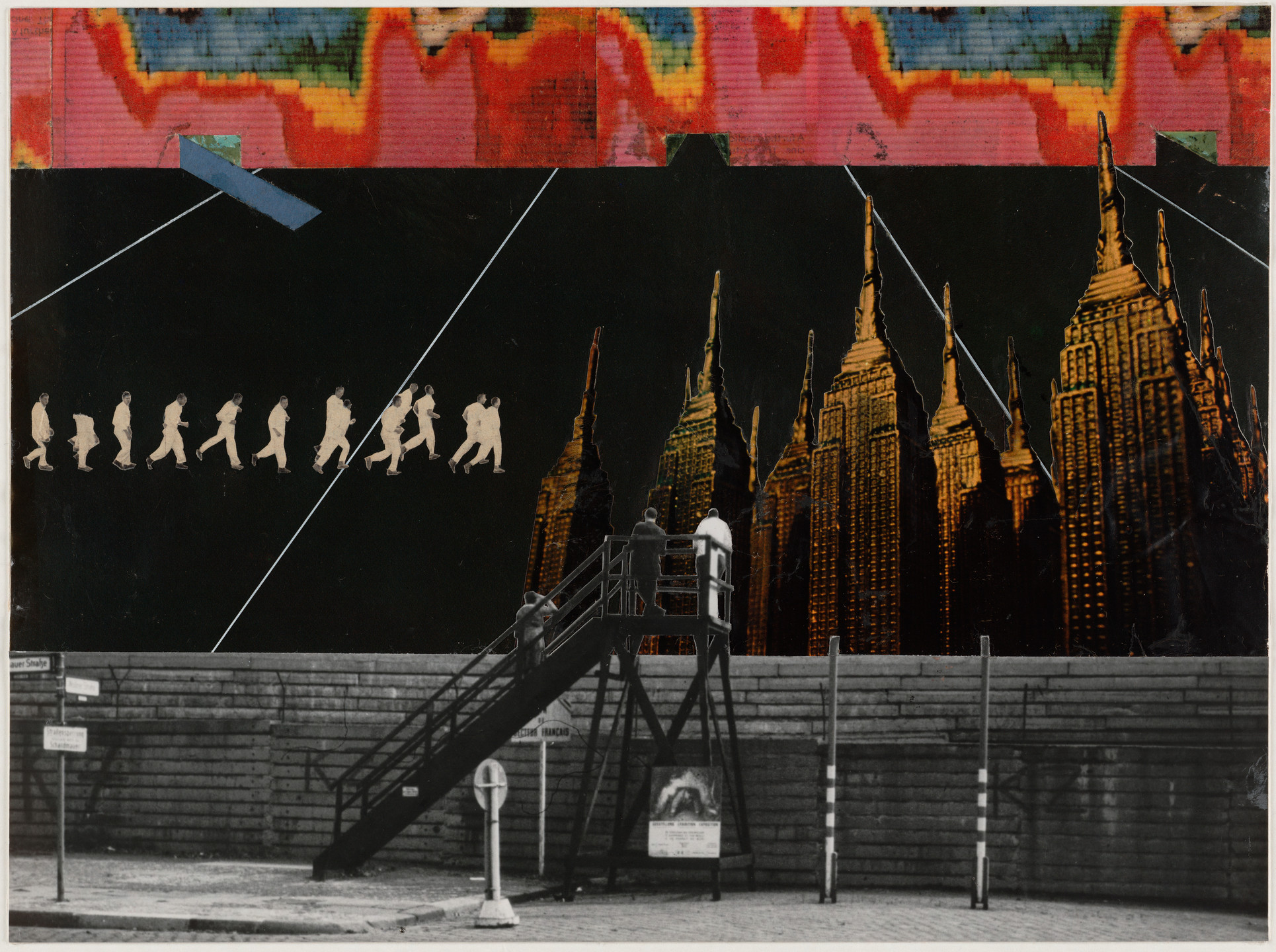 Rem Koolhaas, Elia Zenghelis, Madelon Vriesendorp, Zoe Zenghelis. Exodus, or the Voluntary Prisoners of Architecture: Training the New Arrivals (Axonometric projection). 1972