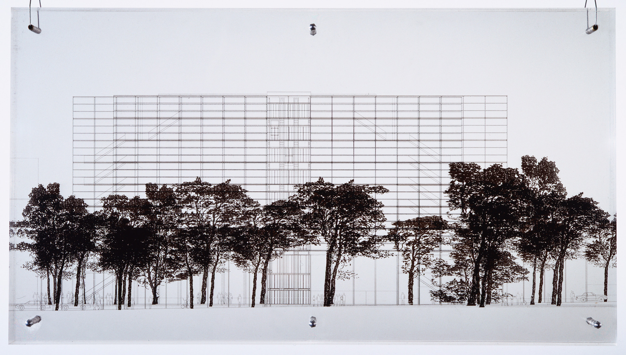 Jean Nouvel. Cartier Foundation for Contemporary Art, Paris, France, Elevation. 1992-93
