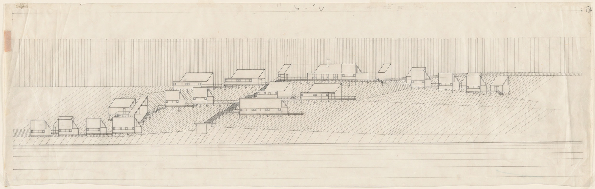 Edward Larrabee Barnes. Haystack Mountain School of Crafts, Deer Isle, Maine, Oblique elevation. 1962