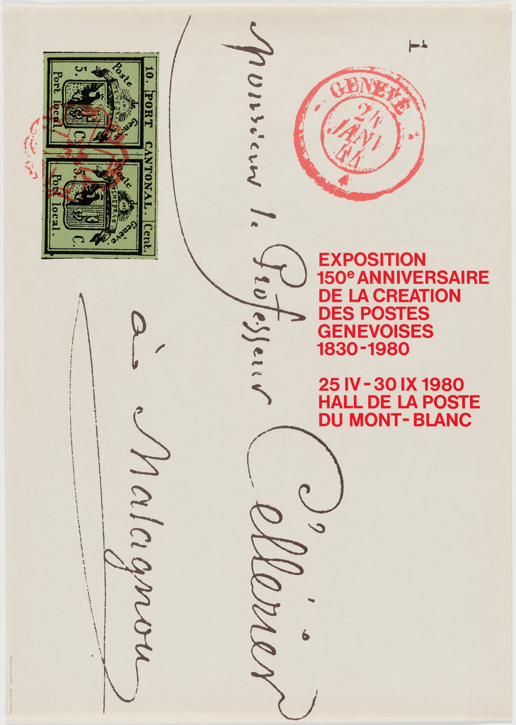 Exposition 150 Anniversaire de la Creation des Postes Genevoises 1830-1980