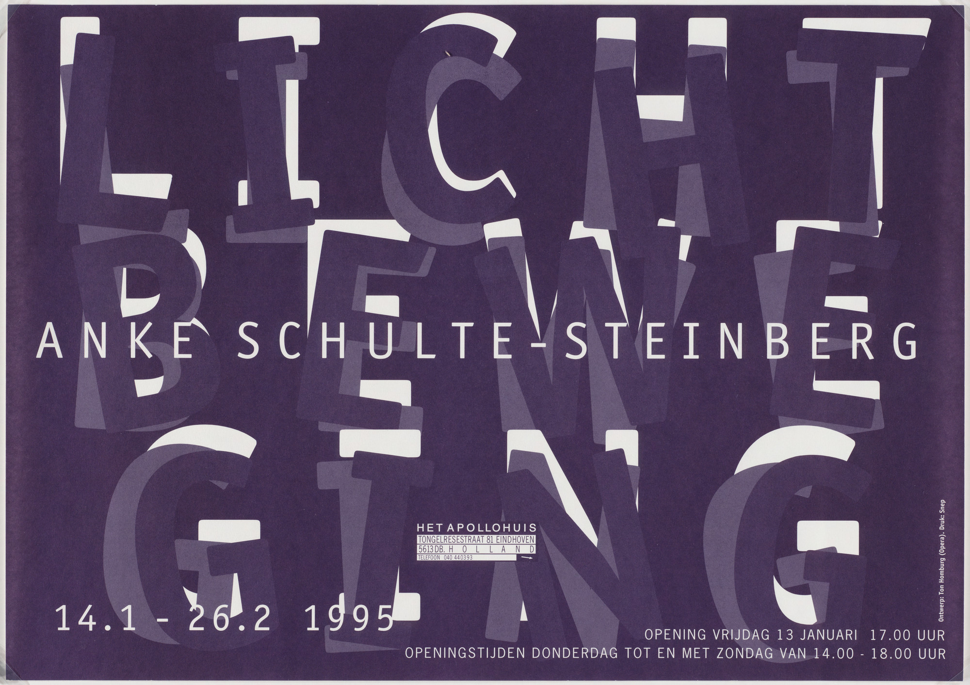 Opera, Ton Homburg. Anke Schulte-Steinberg, Licht Beweging. 1995