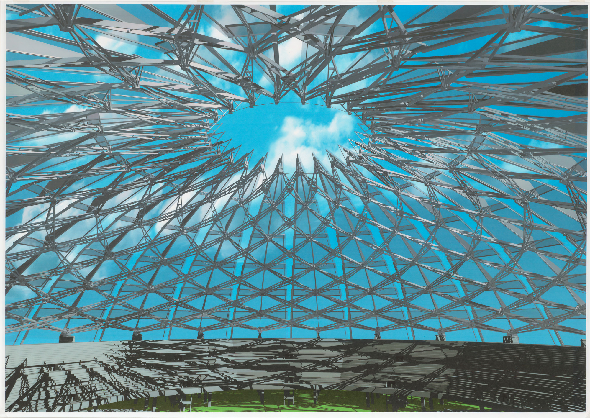 Chuck Hoberman. Iris Dome Project, Interior perspective. 1994