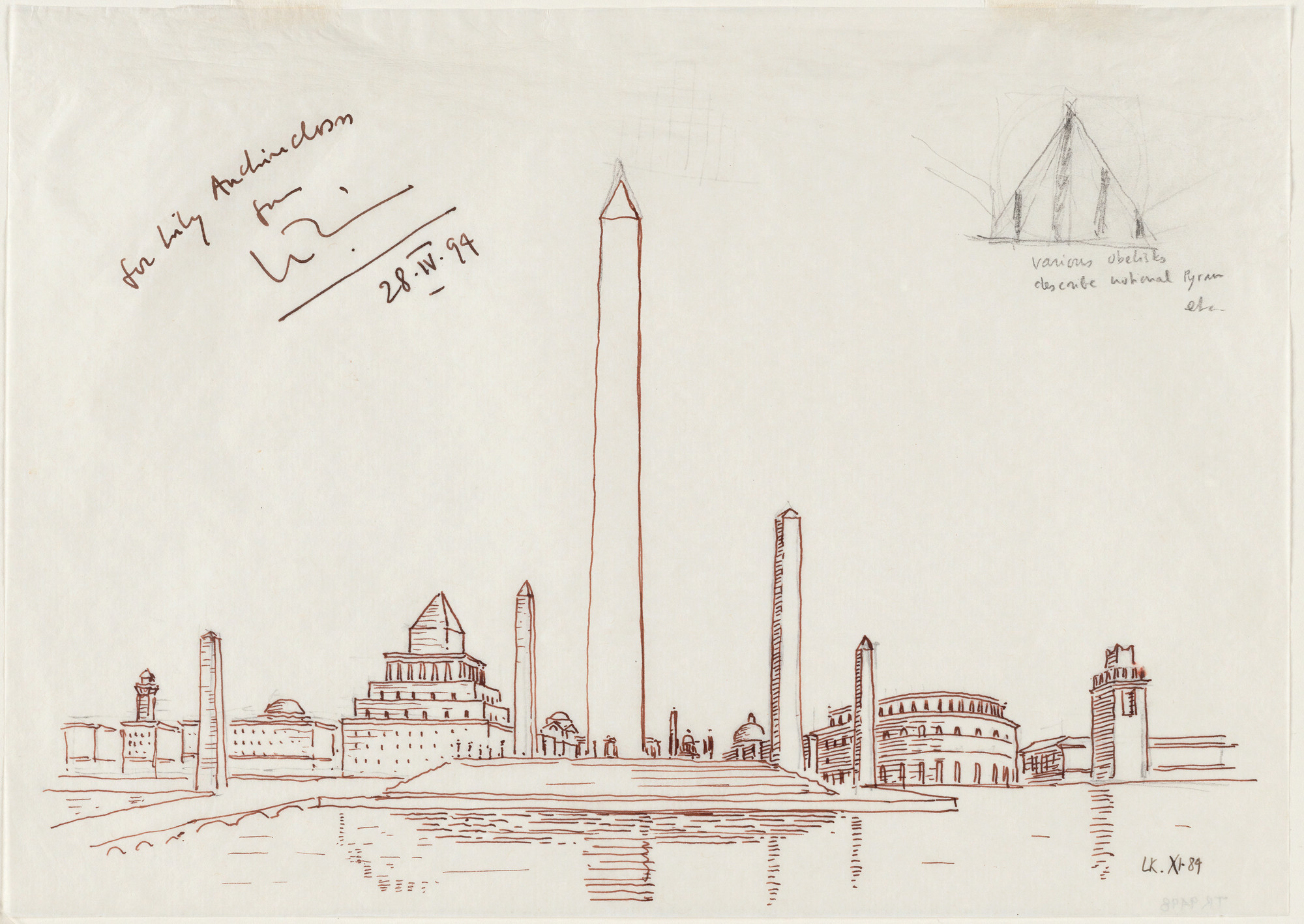 Leon Krier. The Completion of Washington, D.C. Project, Washington, D.C. 
Perspective