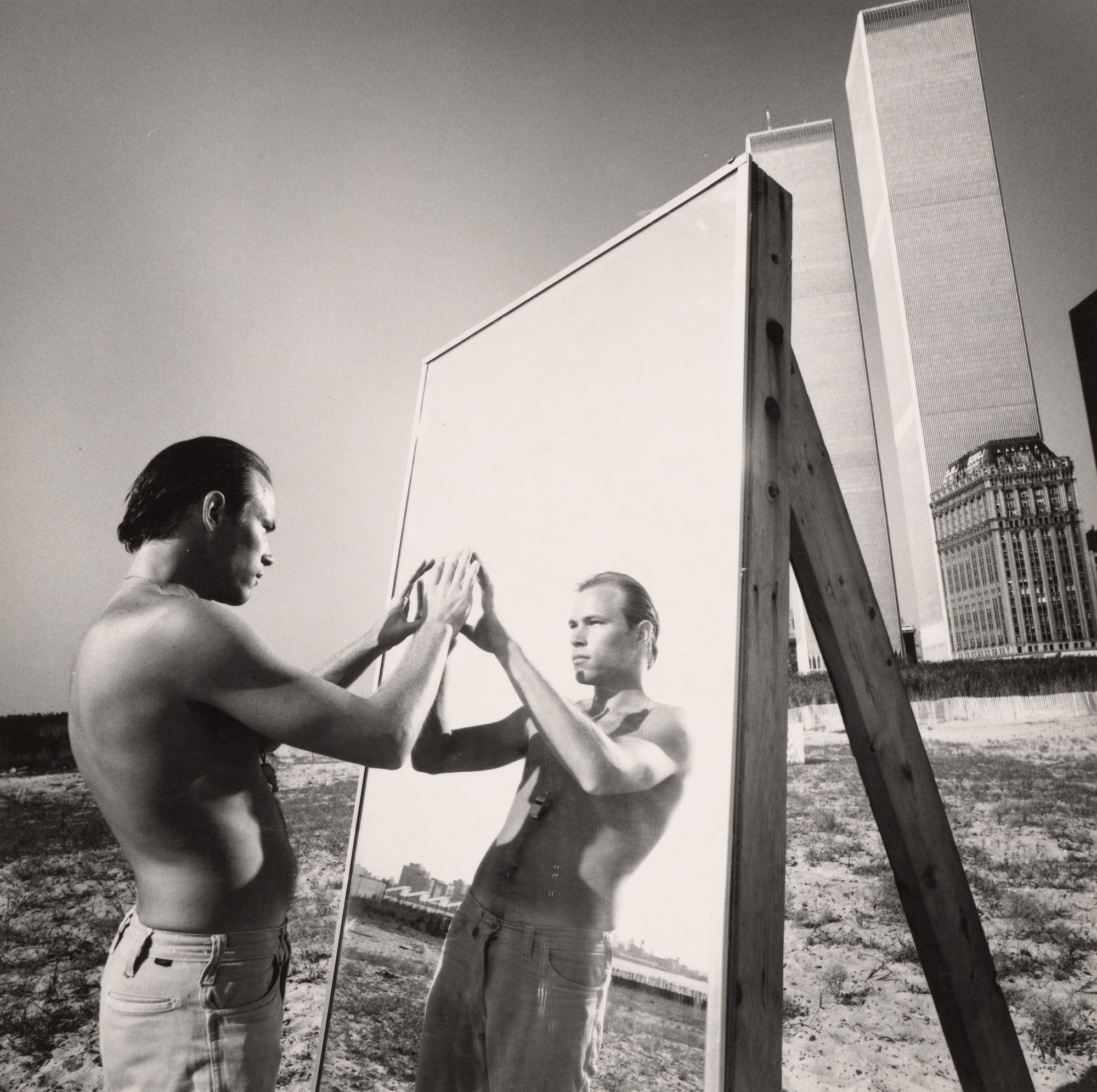 Arthur Tress. World Trade Center, Man with a Mirror