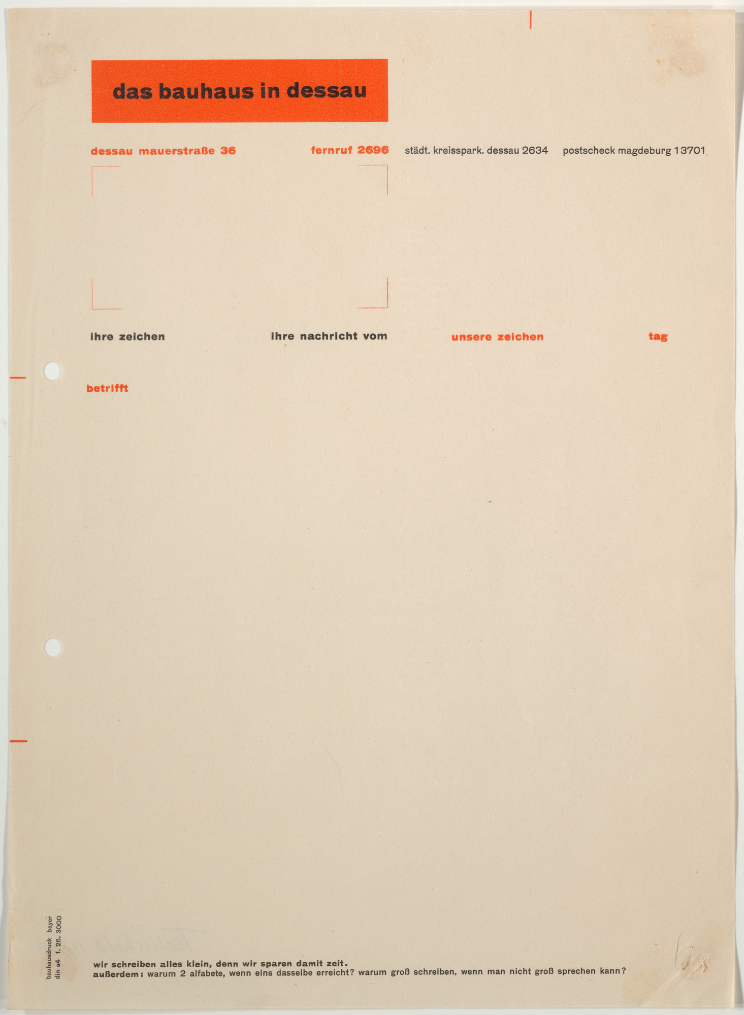 Herbert Bayer. Das Bauhaus in Dessau