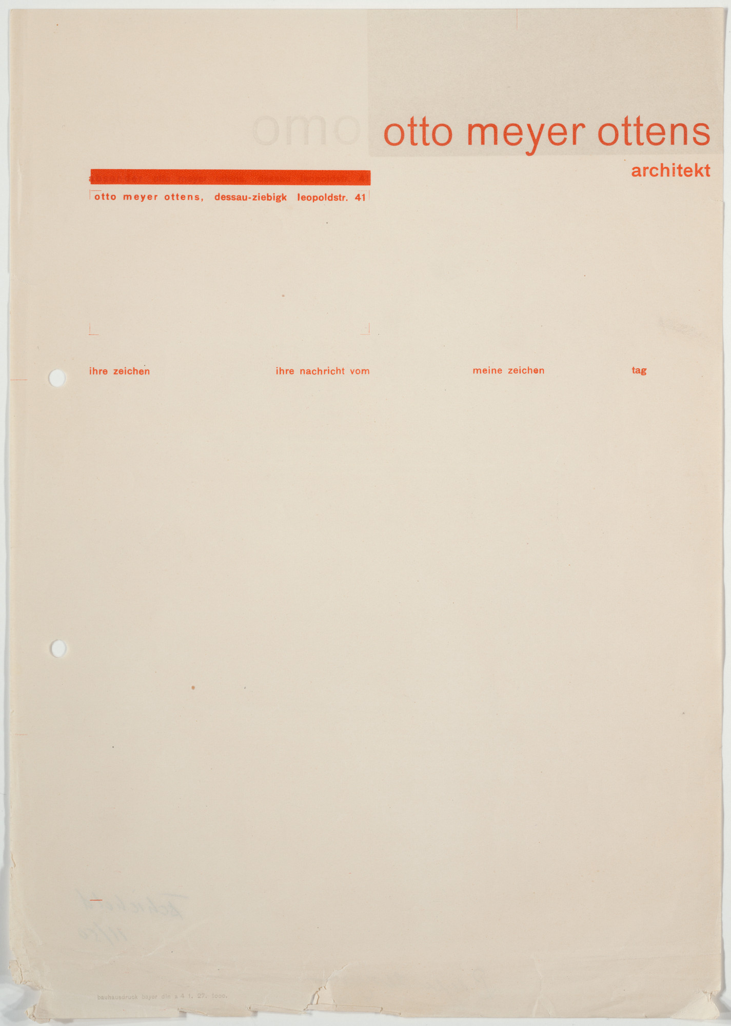 Herbert Bayer. Otto Meyer Ottens Architekt