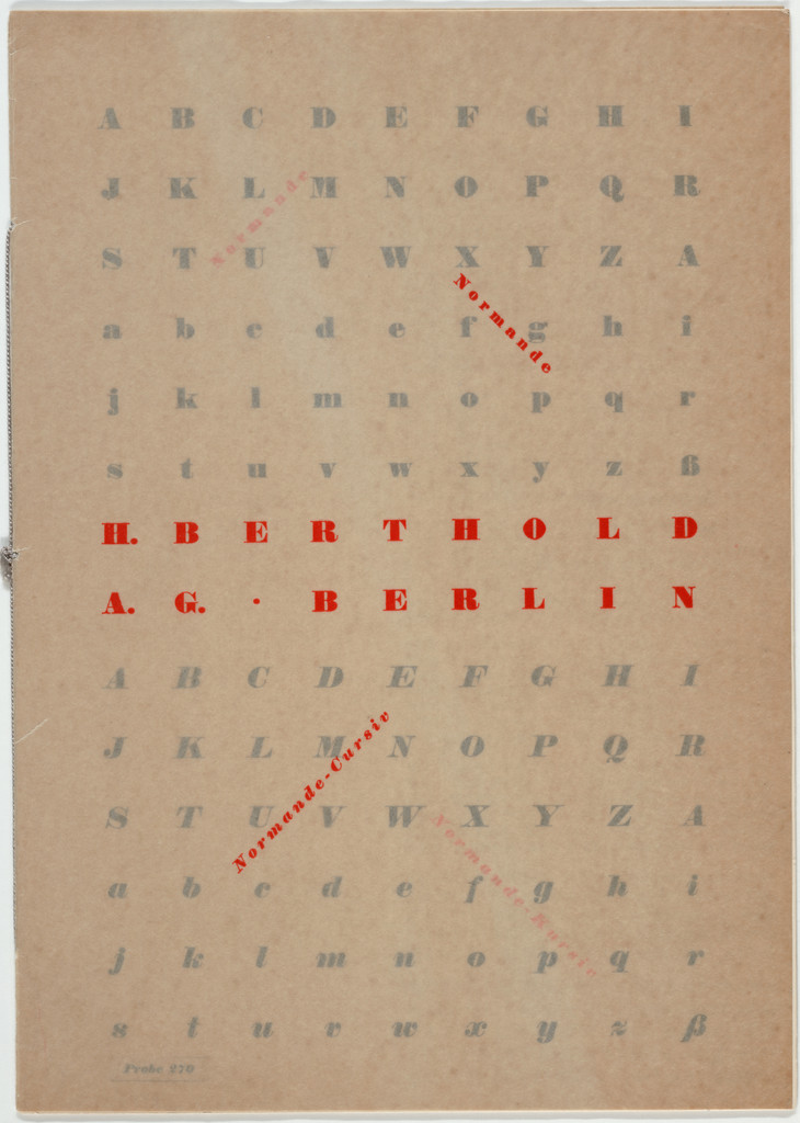 H. Berthold A.G., Berlin, Normande und Normande-Cursiv, Probe 270
