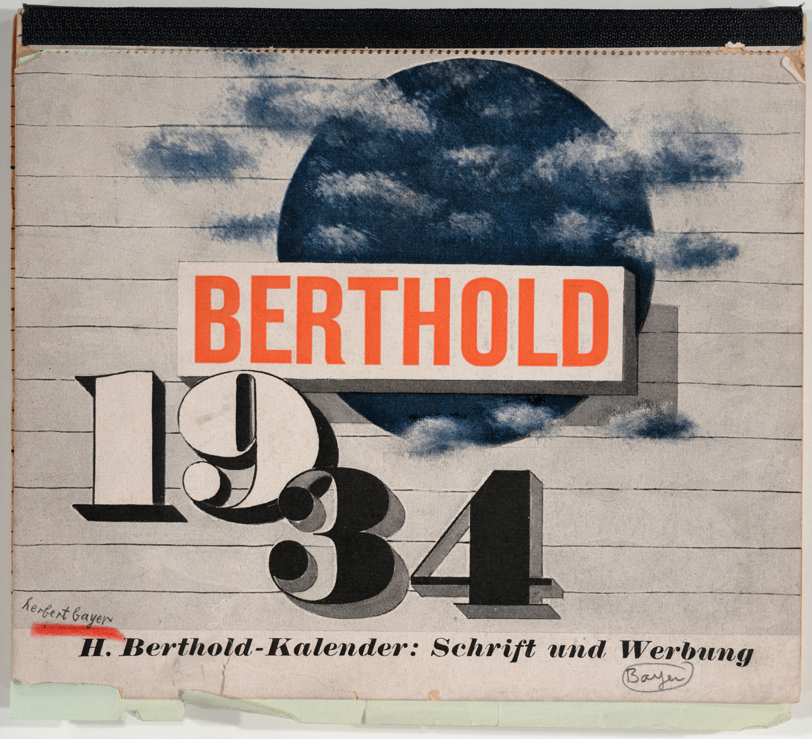Herbert Bayer. 1934 H. Berthold-Kalender: Schrift und Werbung. before 1933