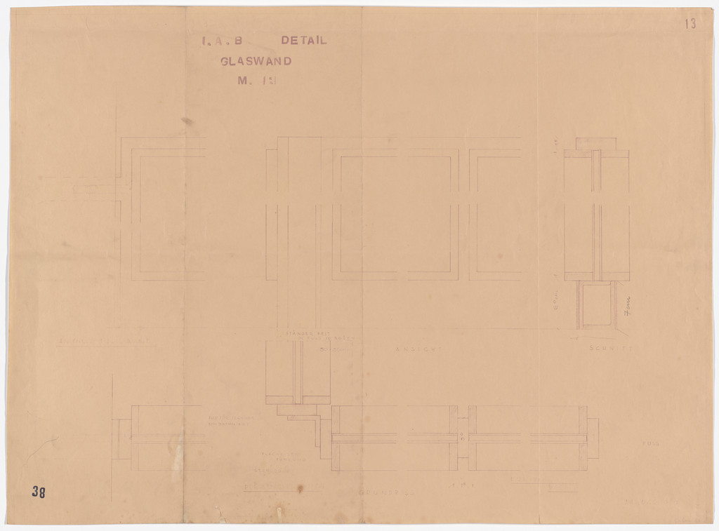 Barcelona Exhibition, German Section, Chemistry Hall, Barcelona, Spain (Elevation, plan, section)