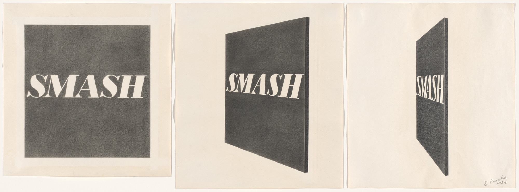 Edward Ruscha. Smash Triptych. 1964