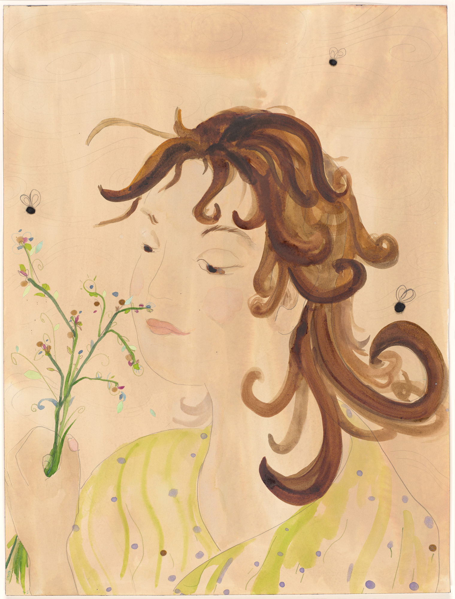 Laura Owens. Gold Portrait