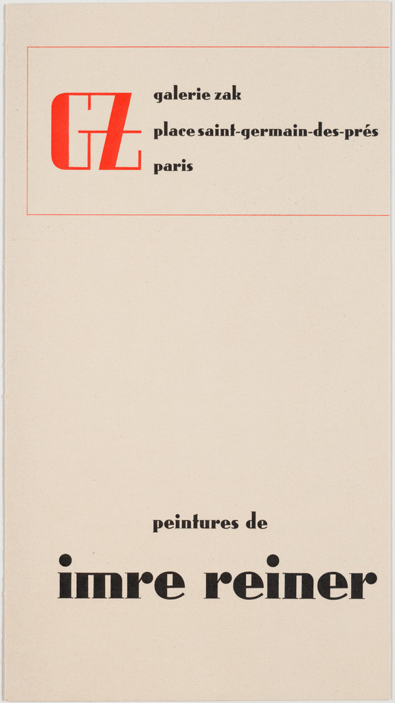 Galerie ZAK, Place Saint-Germain-des-Prés, Paris, Peintures de Imre Reiner