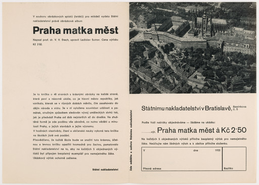 "Praha matka mest," napsal prof. dr. V. V. Stech, upravil Ladislav Sutnar