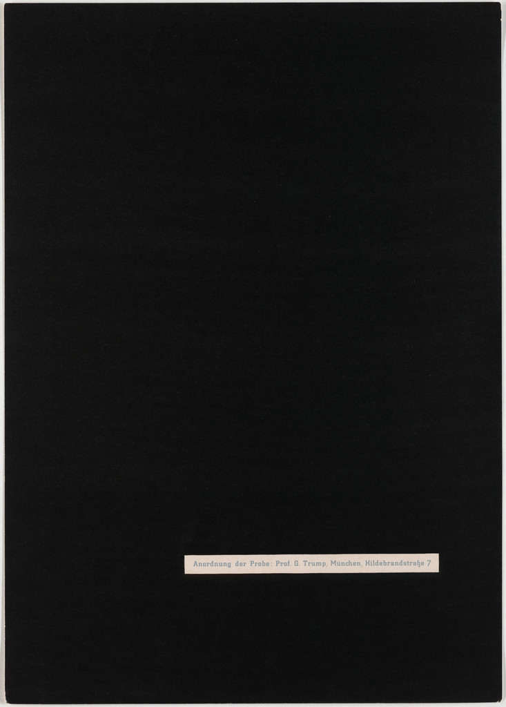Anordnung der Probe: Prof. G. Trump, München, Hildebrandstrasse