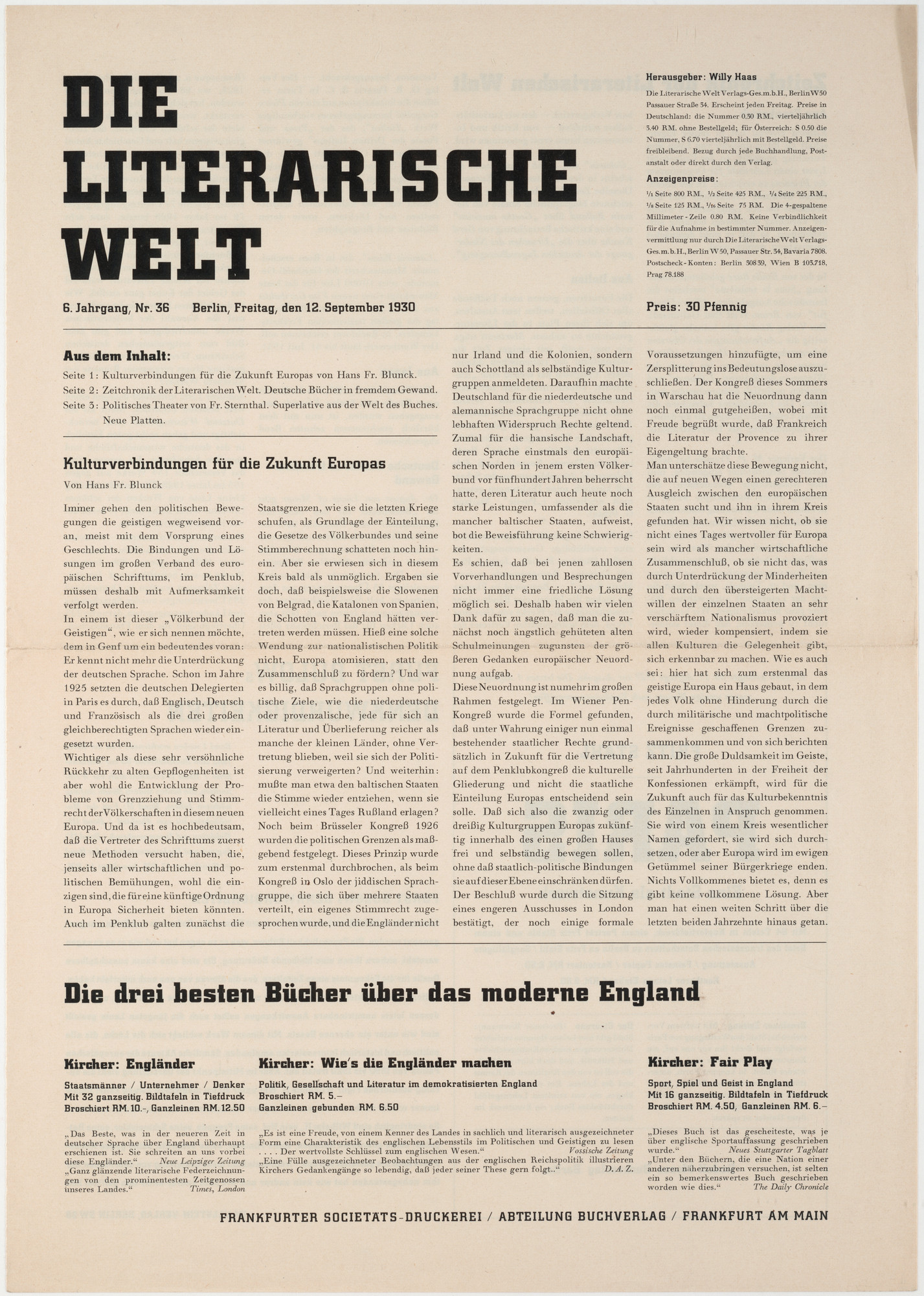 Georg Trump. Die literarische Welt