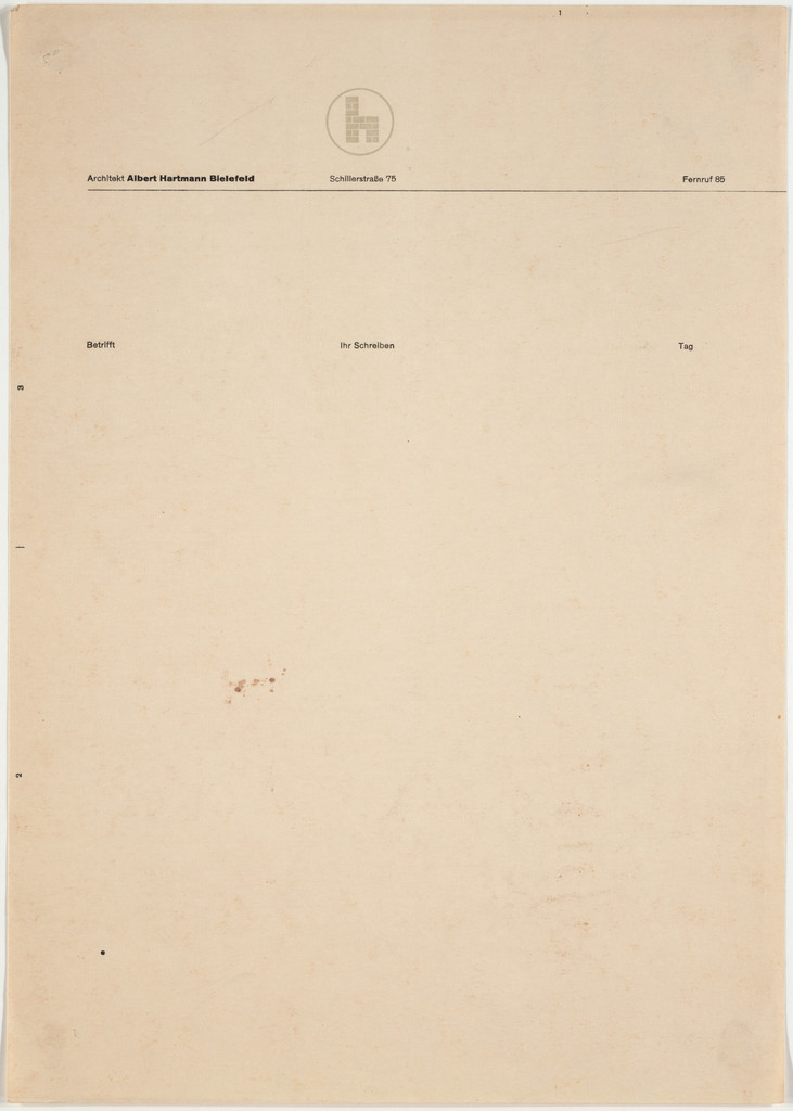 Albert Hartmann letterhead
