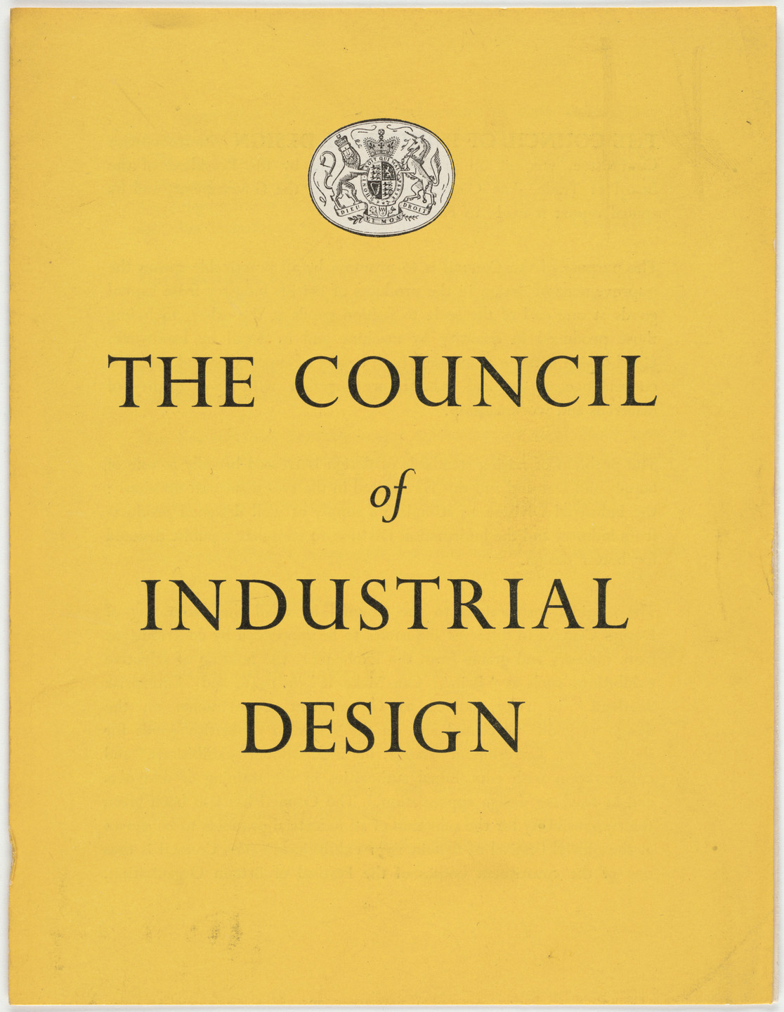 Unidentified Designer. The Council of Industrial Design. c.1946