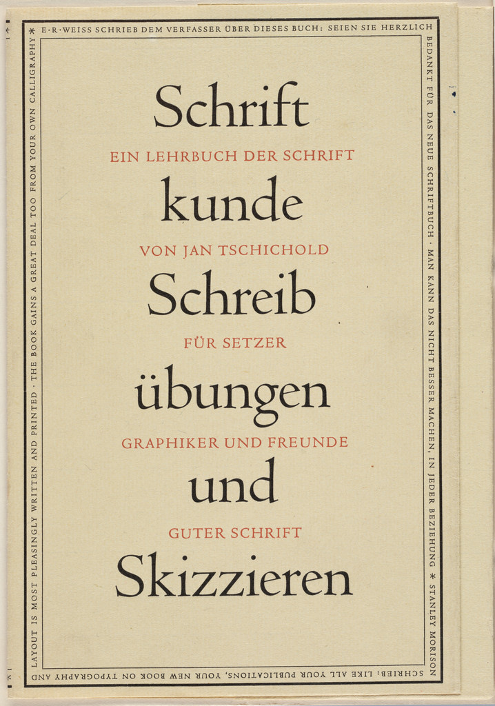 "Schriftkunde Schreibübungen und Skizzieren" by Jan Tschichold
