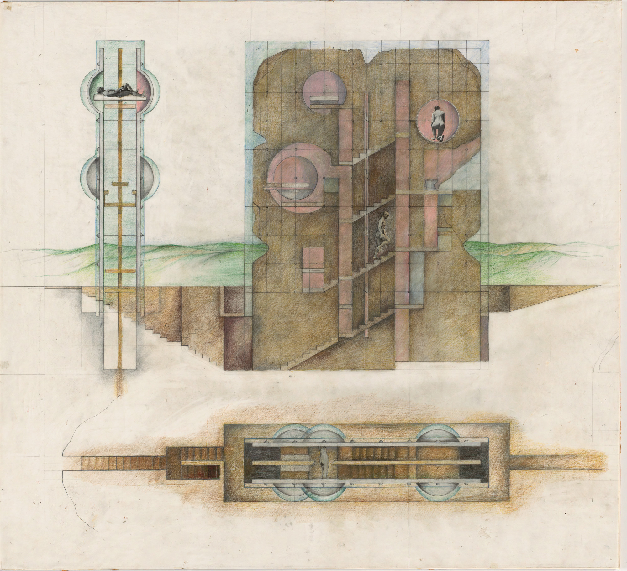 Raimund Abraham. The House without Rooms Project, Elevation and